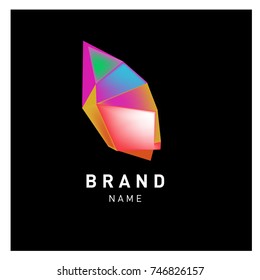 Abstract Vector Geometric 3d gradient Logo Brand Company Design Template