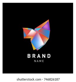 Abstract Vector Geometric 3d gradient Logo Brand Company Design Template