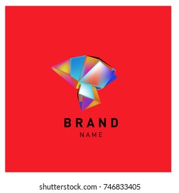 Abstract Vector Geometric 3d gradient Logo Brand Company Design Template