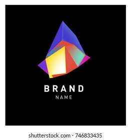 Abstract Vector Geometric 3d gradient Logo Brand Company Design Template