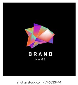 Abstract Vector Geometric 3d gradient Logo Brand Company Design Template