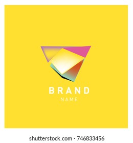 Abstract Vector Geometric 3d gradient Logo Brand Company Design Template