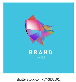 Abstract Vector Geometric 3d gradient Logo Brand Company Design Template
