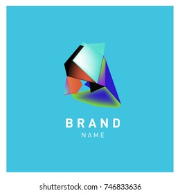 Abstract Vector Geometric 3d gradient Logo Brand Company Design Template