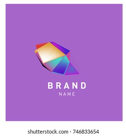 Abstract Vector Geometric 3d gradient Logo Brand Company Design Template
