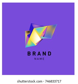 Abstract Vector Geometric 3d gradient Logo Brand Company Design Template