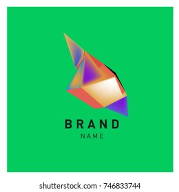 Abstract Vector Geometric 3d gradient Logo Brand Company Design Template