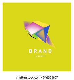 Abstract Vector Geometric 3d gradient Logo Brand Company Design Template
