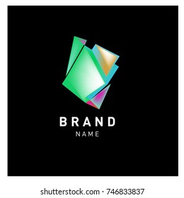 Abstract Vector Geometric 3d gradient Logo Brand Company Design Template