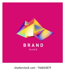 Abstract Vector Geometric 3d gradient Logo Brand Company Design Template