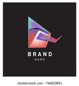 Abstract Vector Geometric 3d gradient Logo Brand Company Design Template