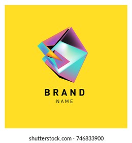 Abstract Vector Geometric 3d gradient Logo Brand Company Design Template