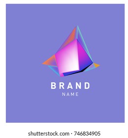 Abstract Vector Geometric 3d gradient Logo Brand Company Design Template