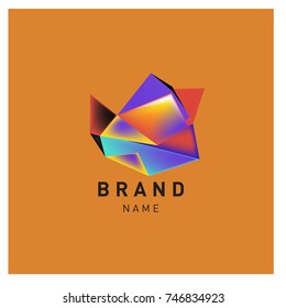 Abstract Vector Geometric 3d gradient Logo Brand Company Design Template