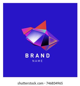 Abstract Vector Geometric 3d gradient Logo Brand Company Design Template