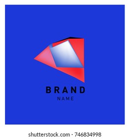 Abstract Vector Geometric 3d gradient Logo Brand Company Design Template