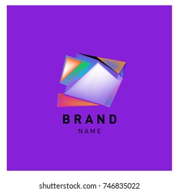 Abstract Vector Geometric 3d gradient Logo Brand Company Design Template