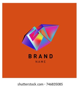 Abstract Vector Geometric 3d gradient Logo Brand Company Design Template