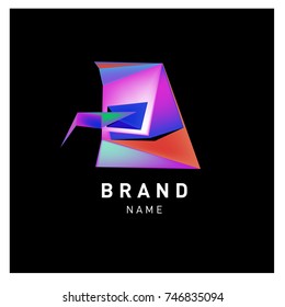 Abstract Vector Geometric 3d gradient Logo Brand Company Design Template