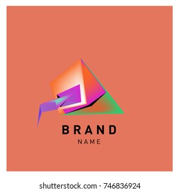 Abstract Vector Geometric 3d gradient Logo Brand Company Design Template