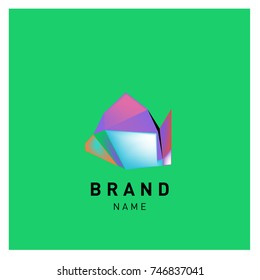 Abstract Vector Geometric 3d gradient Logo Brand Company Design Template