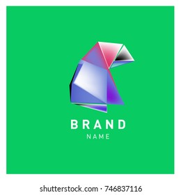 Abstract Vector Geometric 3d gradient Logo Brand Company Design Template