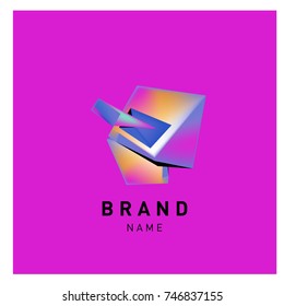 Abstract Vector Geometric 3d gradient Logo Brand Company Design Template