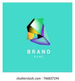 Abstract Vector Geometric 3d gradient Logo Brand Company Design Template