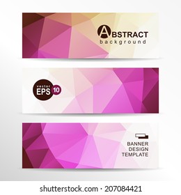 Abstract vector geometric background. Banner template set.