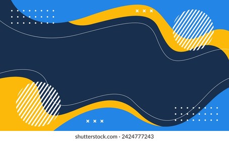 Fondo geométrico abstracto del vector con las formas onduladas azules y anaranjadas, conveniente para el papel pintado, diseño del cartel, banners, plantillas, Web, páginas, y otros