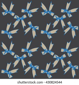abstract vector geometric background with blue bows on grey
