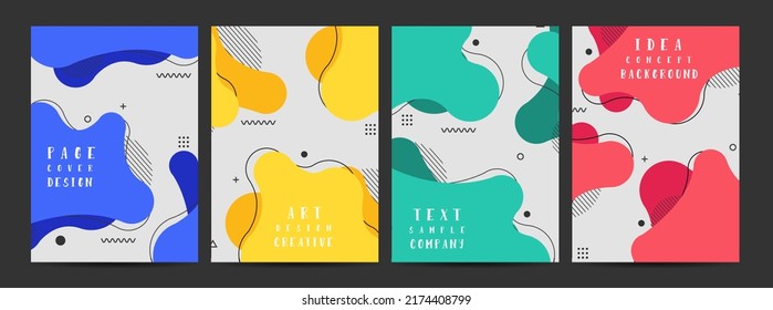 Abstract vector geometric background. Colored forms and line with flowing liquid shapes, in A4 size layout for poster, Presentation, Brochure, Flyer, Leaflets.