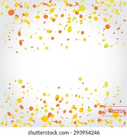 Abstract vector geometric background with confetti. Hexagon mosaic confetti.