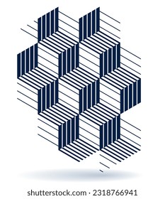 Abstract vector geometric background created with 3D cubes and shapes in isometric perspective, abstract city architecture, polygonal abstraction art, cubic style.