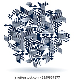 Abstract vector geometric background created with 3D cubes and shapes in isometric perspective, abstract city architecture, polygonal abstraction art, cubic style.