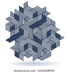 Abstract vector geometric background created with 3D cubes and shapes in isometric perspective, abstract city architecture, polygonal abstraction art, cubic style.