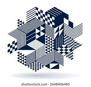 Abstracte vector geometrische achtergrond gemaakt met 3D kubussen en vormen in isometrisch perspectief, abstracte stadsarchitectuur, polygonale abstractie kunst, kubieke stijl.