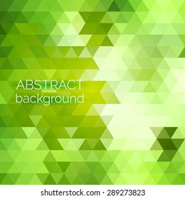 Abstract vector geometric background. Green fresh background. Backdrop design element. Triangle backdrop can be used for web page background, identity style, printing, etc.