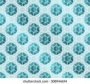 Abstract vector geometric background of hexagons and triangles