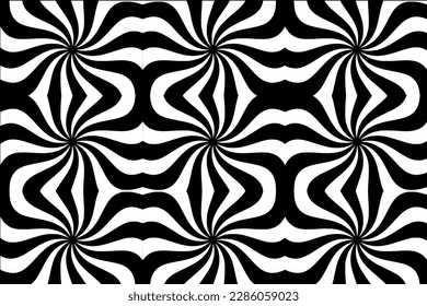 Abstract vector geometric background with irregularly shaped lines that are circularly distributed creating a sense of rotation and illusion