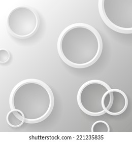 Abstract vector geometric background made of white rings