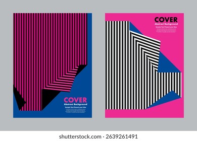 Abstract vector geometric background mimicking paper folding with pattern straight lines in a minimalist and simplicity style. Ideal for cover, poster, digital media, print presentation.