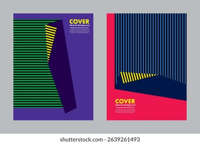 Abstract vector geometric background mimicking paper folding with pattern straight lines in a minimalist and simplicity style. Ideal for cover, poster, digital media, print presentation.
