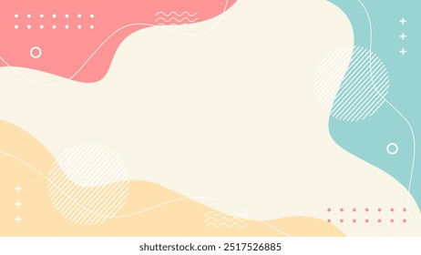 Abstract vector geometric background in pastel colors. Wallpaper illustrations with organic shapes. Suitable for templates, posters, covers, banners, web, and pages