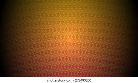 Abstract vector  geometric background of rhombuses arranged radially. Yellow and orange colors. 