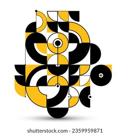 Abstract vector geometric background, tech engineering look like shapes and lines composition, mechanical engine industry style, modular mosaic isolated.