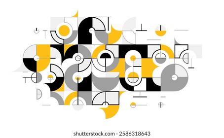 Abstract vector geometric background, tech engineering look like shapes and lines composition, mechanical engine industry style, modular mosaic isolated.