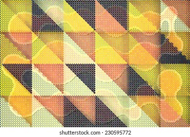 abstract vector geometric background with triangular shapes build of colorful swatches mosaic