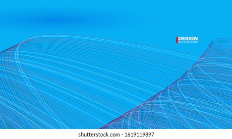 abstract vector geometric background. wave line design in blue. New texture for your design.
