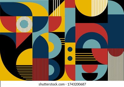 Abstract vector geometric background for your design. Bauhaus style.Vector illustration.